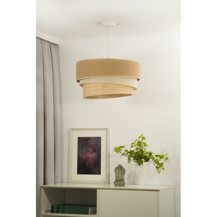 Duolla - Suspension filaire YUTE TRIO 1xE27/15W/230V d. 45 cm marron/gris/beige