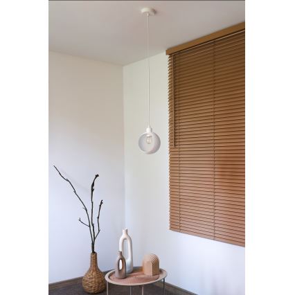 Duolla - Suspension sur câble IRONLINE 1xE27/15W/230V blanche