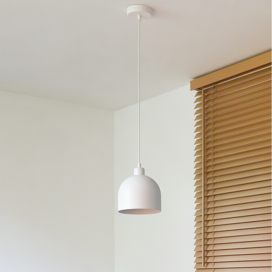 Duolla - Suspension sur câble IRONLINE 1xE27/15W/230V Ø 17 cm blanc