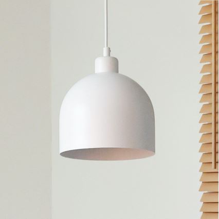 Duolla - Suspension sur câble IRONLINE 1xE27/15W/230V Ø 17 cm blanc