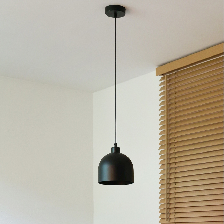 Duolla - Suspension sur câble IRONLINE 1xE27/15W/230V Ø 17 cm noire