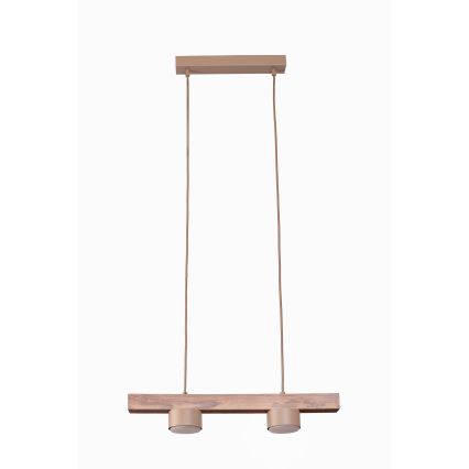 Duolla - Suspension sur câble IRONLINE 2xGX53/3W/230V pin/chêne/beige