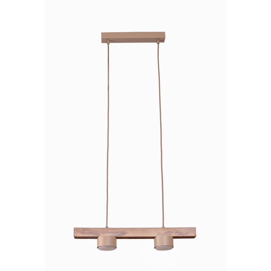 Duolla - Suspension sur câble IRONLINE 2xGX53/3W/230V pin/chêne/beige