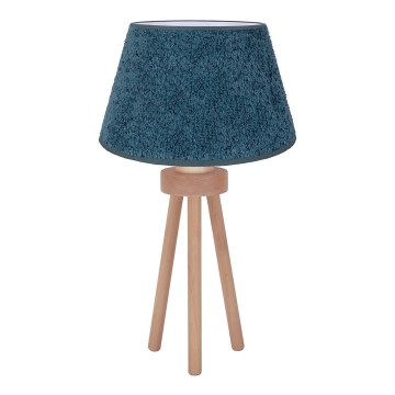 Duolla - Tafellamp BOUCLE 1xE27/15W/230V diameter 28 cm turquoise/hout