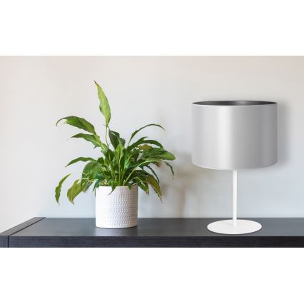 Duolla - Tafellamp CANNES 1xE14/15W/230V diameter 20 cm zilver/wit