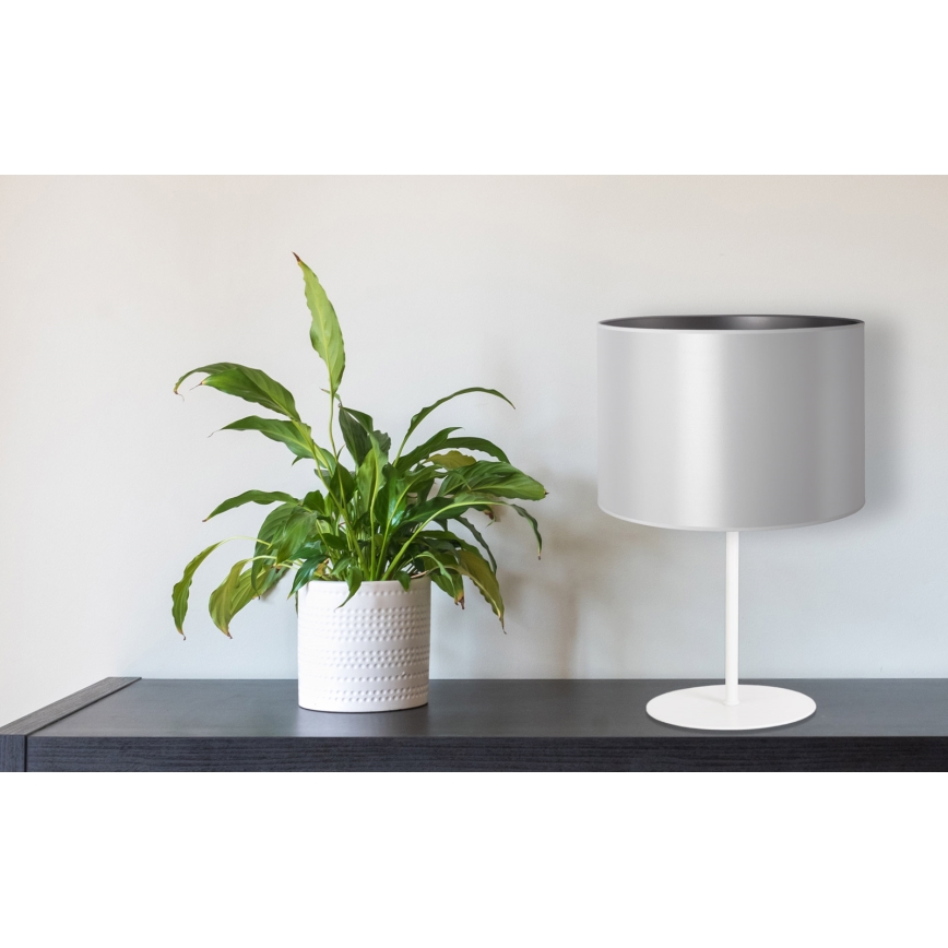 Duolla - Tafellamp CANNES 1xE14/15W/230V diameter 20 cm zilver/wit