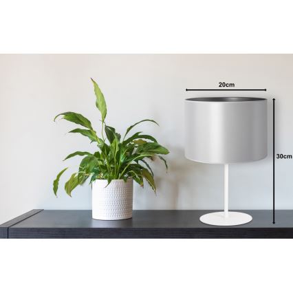 Duolla - Tafellamp CANNES 1xE14/15W/230V diameter 20 cm zilver/wit