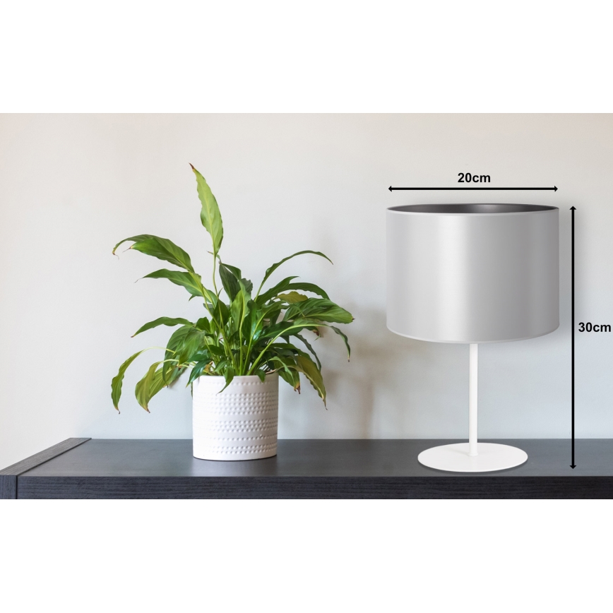 Duolla - Tafellamp CANNES 1xE14/15W/230V diameter 20 cm zilver/wit