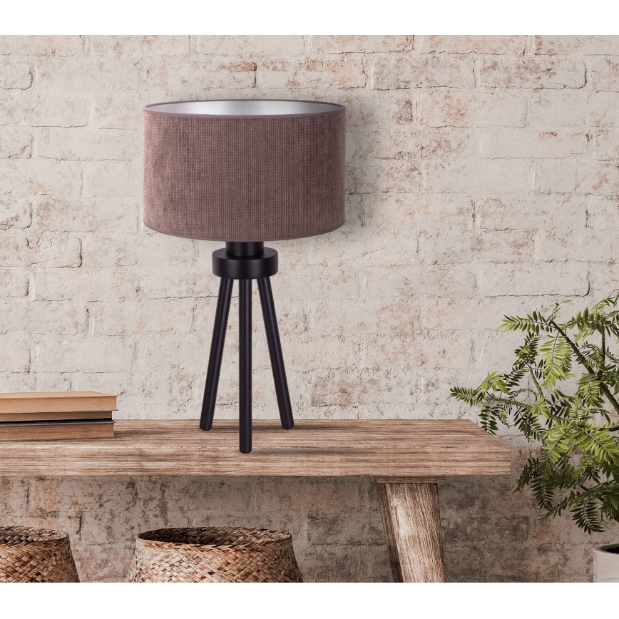 Duolla - Tafellamp LYON 1xE27/15W/230V diameter 30 cm bruin