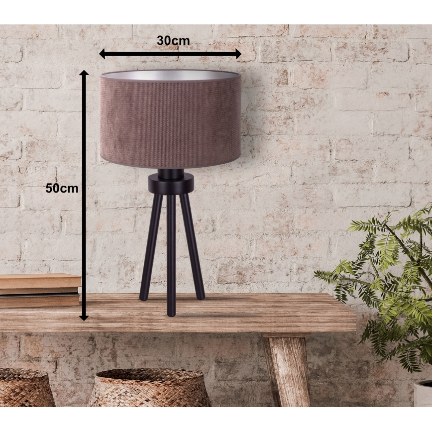Duolla - Tafellamp LYON 1xE27/15W/230V diameter 30 cm bruin