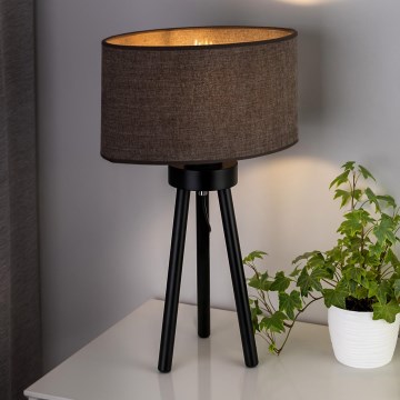 Duolla - Tafellamp OVAL 1xE27/15W/230V diameter 30 cm bruin