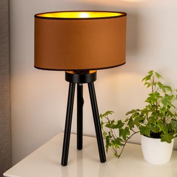 Duolla - Tafellamp OVAL VEGAN 1xE27/15W/230V diameter 30 cm bruin