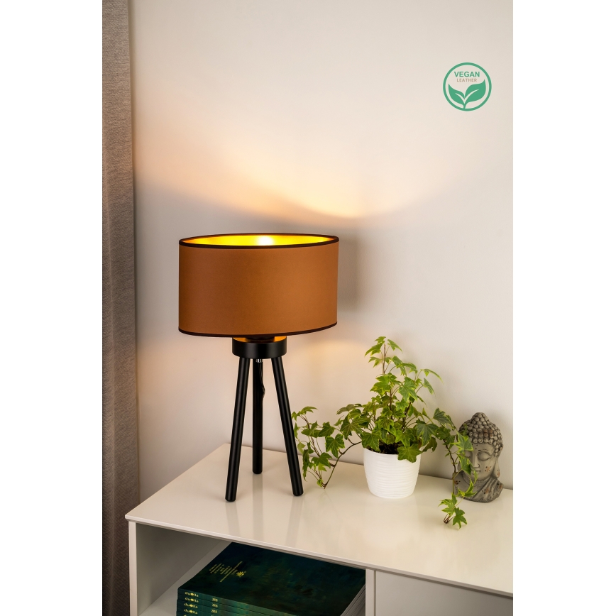 Duolla - Tafellamp OVAL VEGAN 1xE27/15W/230V diameter 30 cm bruin
