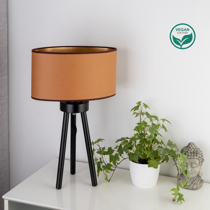 Duolla - Tafellamp OVAL VEGAN 1xE27/15W/230V diameter 30 cm bruin