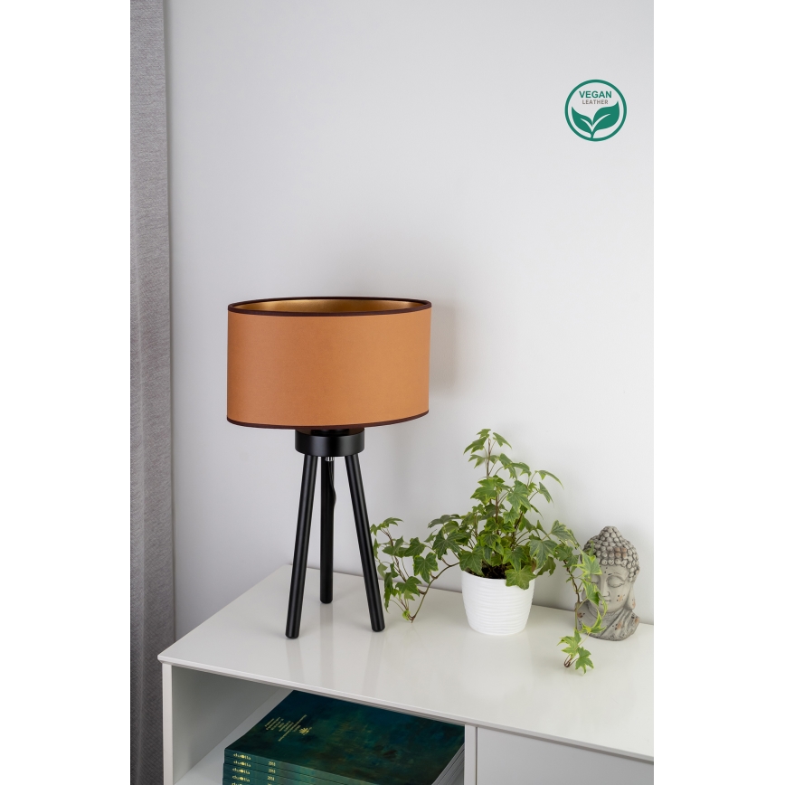 Duolla - Tafellamp OVAL VEGAN 1xE27/15W/230V diameter 30 cm bruin