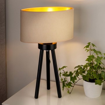Duolla - Tafellamp OVAL VEGAN 1xE27/15W/230V diameter 30 cm crème