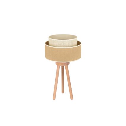 Duolla - Tafellamp YUTE BOHO 1xE27/15W/230V diameter 25 cm bruin/crème