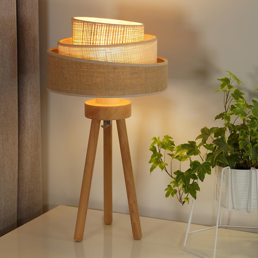 Duolla - Tafellamp YUTE TRIO 1xE27/15W/230V diameter 25 cm bruin/grijs/beige