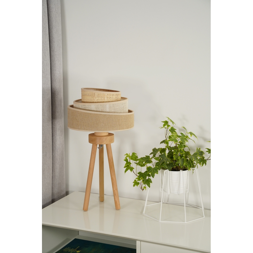 Duolla - Tafellamp YUTE TRIO 1xE27/15W/230V diameter 25 cm bruin/grijs/beige