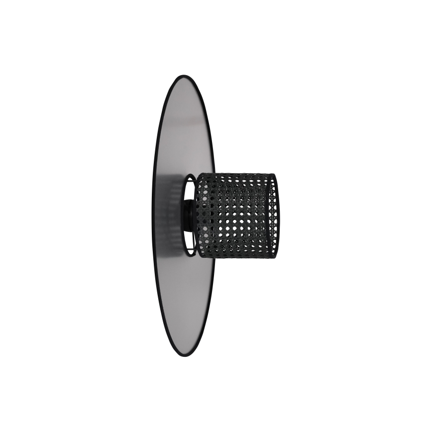 Duolla - Wandlamp TOKYO RATTAN 1xE27/15W/230V diameter 50 cm zilver/zwart