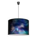Duolla - Zwart Blauwe Hanglamp aan een koord PRINT L 1x E27 / 40W / 230V