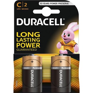 Duracell - 2 st. Alkaline batterij Basic LR14/C 1,5V 2200 mAh