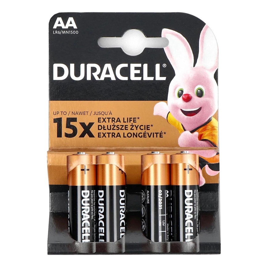 Duracell - 4 st. Alkaline batterij Basic LR06/AA 1,5V 2650 mAh