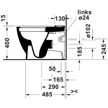Duravit 20600900002 - WC-combinatie D-CODE keramiek/glanzend wit