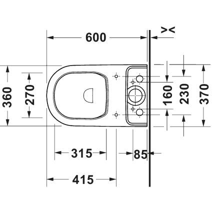 Duravit 20600900002 - WC combiné D-CODE en céramique, blanc brillant