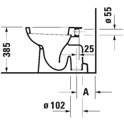 Duravit 21100100002 - WC sur pied D-CODE, céramique / blanc brillant
