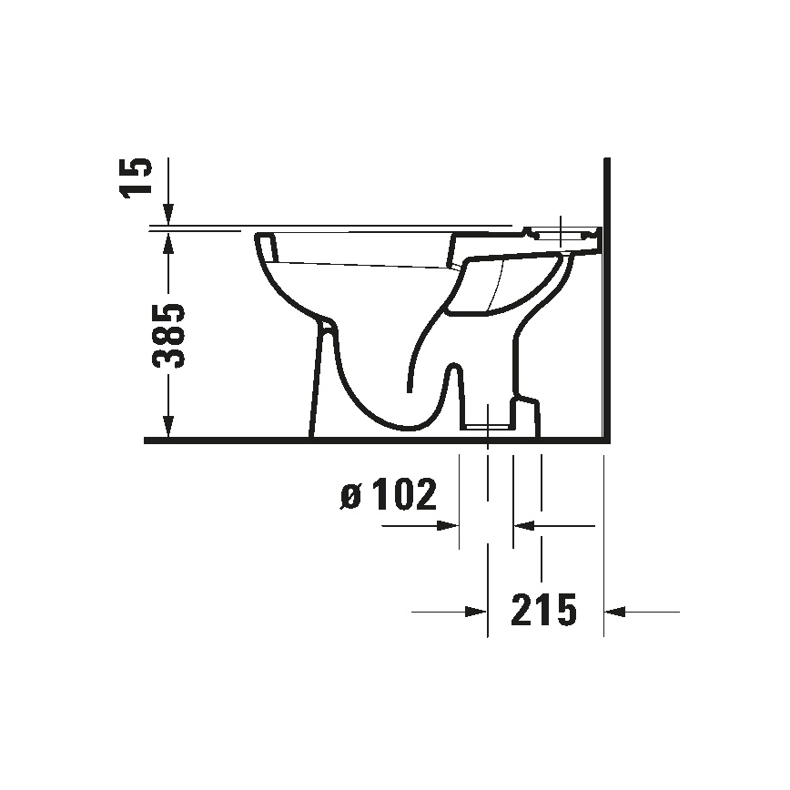 Duravit 21110100002 - WC-combinatie D-CODE, keramiek, hoogglans wit