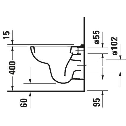 Duravit 22110900002 - Hangend toilet D-CODE keramiek/glanzend wit