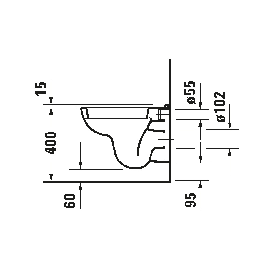 Duravit 22110900002 - WC suspendu D-CODE en céramique / blanc brillant