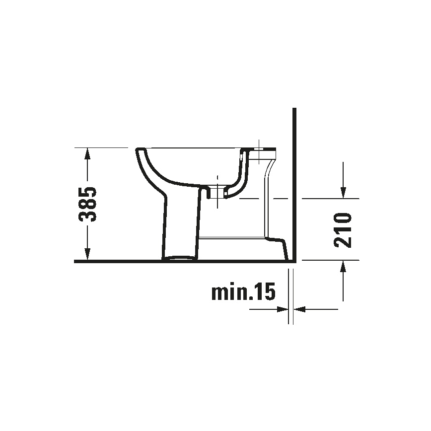 Duravit 22371000002 - Bidet sur pied D-CODE 35,5x52,5 cm céramique/blanc brillant