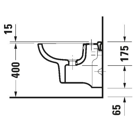 Duravit 22371500002 - Bidet suspendu D-CODE en céramique, finition blanc brillant