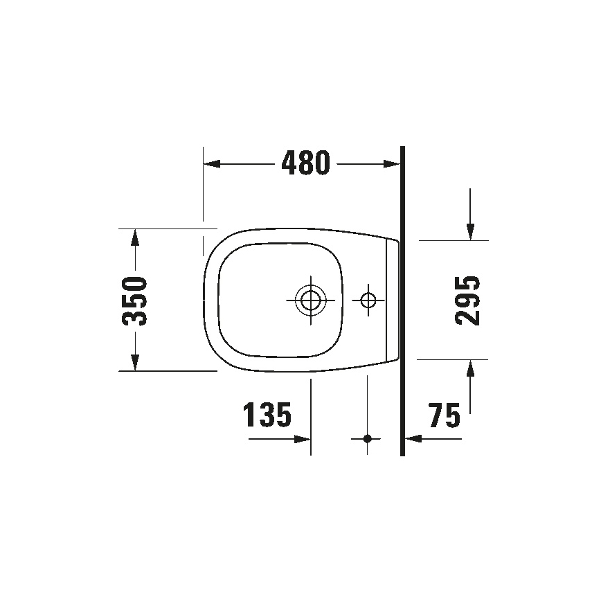 Duravit 22371500002 - Hangend bidet D-CODE keramiek/glanzend wit