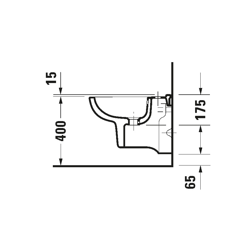 Duravit 22371500002 - Hangend bidet D-CODE keramiek/glanzend wit