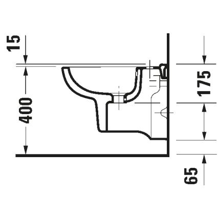 Duravit 22371500002 - Hangend bidet D-CODE keramiek/glanzend wit