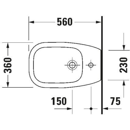 Duravit 22411000002 - Bidet sur pied D-CODE 35,5 x 52,5 cm céramique/blanc brillant