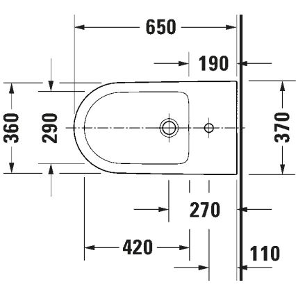 Duravit 2294100000 - Bidet sur pied D-NEO, en céramique, blanc brillant