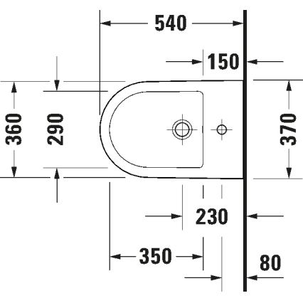 Duravit 2294150000 - Bidet suspendu D-NEO en céramique/blanc brillant