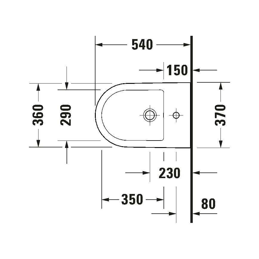 Duravit 2294150000 - Hangend bidet D-NEO keramiek/hoogglans wit
