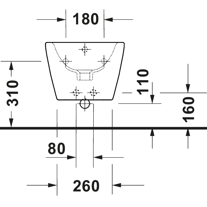 Duravit 2294150000 - Hangend bidet D-NEO keramiek/hoogglans wit