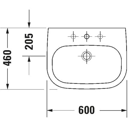 Duravit 23106000002 - Wandgemonteerde wastafel D-CODE 60x46 cm keramiek/glanzend wit