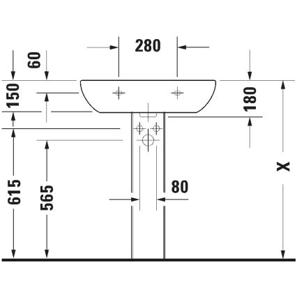 Duravit 23106500002 - Lavabo suspendu D-CODE 65x50 cm céramique/blanc brillant
