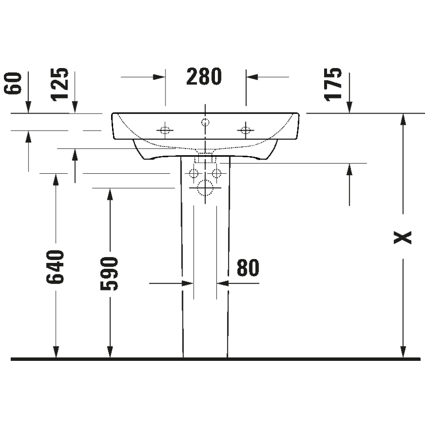 Duravit 23756500002 - Lavabo mural D-NEO 65 x 46 cm en céramique, blanc brillant