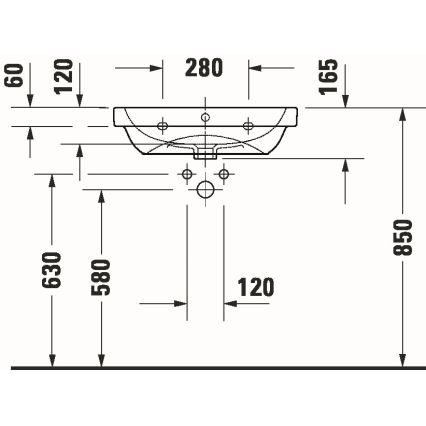 Duravit 23986000002 - Hangende wastafel D-CODE 60x46 cm keramiek/glanzend wit