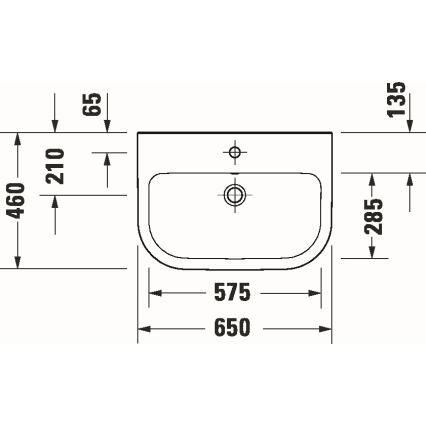 Duravit 23986500002 - Hangend wastafel D-CODE 65x46 cm keramiek/glanzend wit