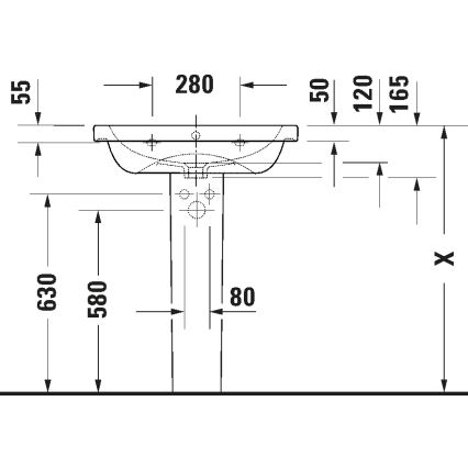 Duravit 23996500002 - Wandhangende wastafel D-CODE 65x48 cm keramiek/glanzend wit