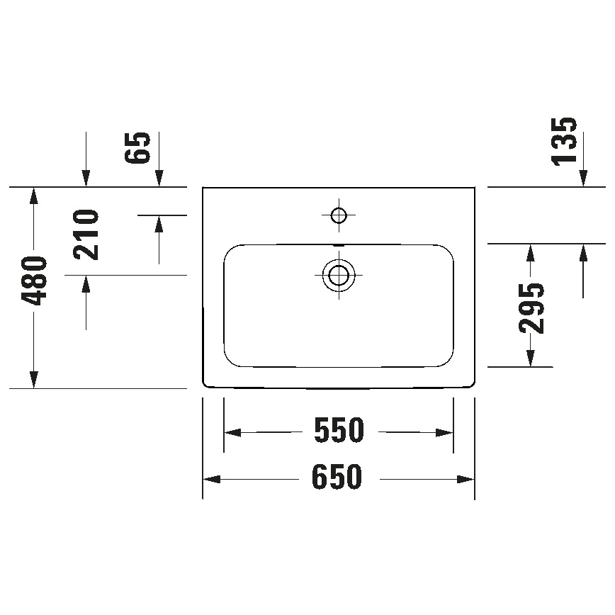 Duravit 23996500002 - Wandhangende wastafel D-CODE 65x48 cm keramiek/glanzend wit